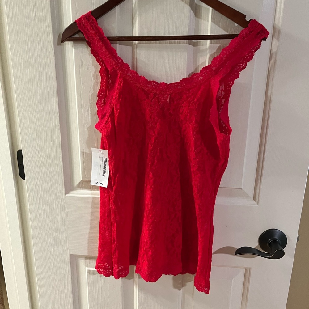 NWT Hanky Panky Red Lace Cami XL